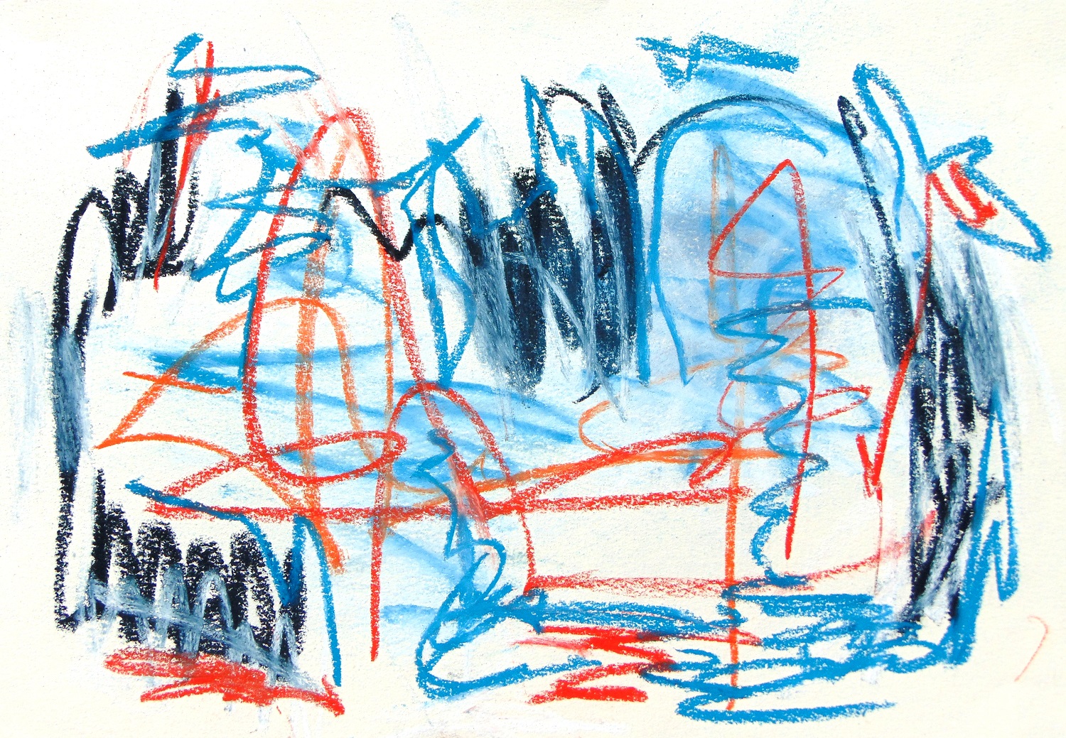 Sorting it out (pastel chalk on paper)